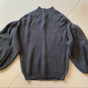 Bubble Sleeve Mock Neck Sweater
